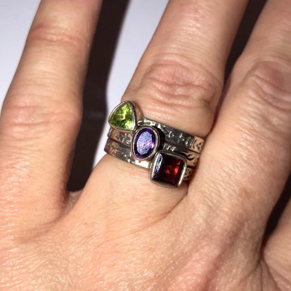 Silpada Silver Rare set of 3 vintage stacking rings Sz6 Excellent condition - Picture 3 of 5